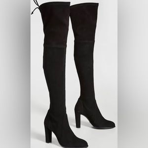Stuart Weitzman Highland Black Suede Over-the-knee Boots SZ 6~
